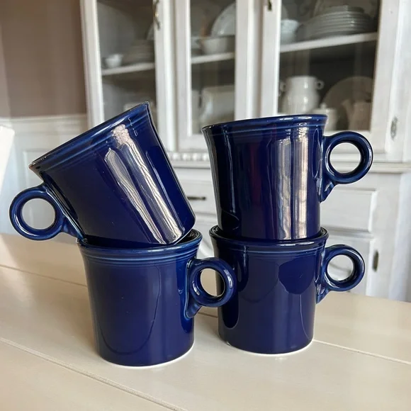 Fiestaware piece set of coffee mugs navy